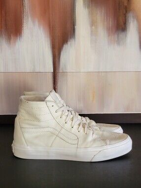 VANS SK8-HI SKATEBOARD SKATER SKATE SHOES MENS 8.5 WOMENS 10 BEIGE SNEAKERS